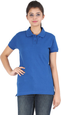 

Ap'pulse Solid Women's Polo Neck Blue T-Shirt, Royal blue