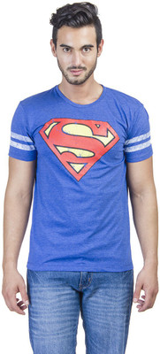 

DC Comics Printed Men' Round Neck Blue T-Shirt, Royal blue melange