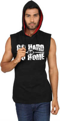 

SayItLoud Printed Men's Hooded Black T-Shirt