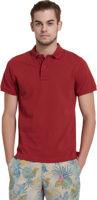 

Breakbounce Solid Men's Polo Neck Maroon T-Shirt, Russet maroon