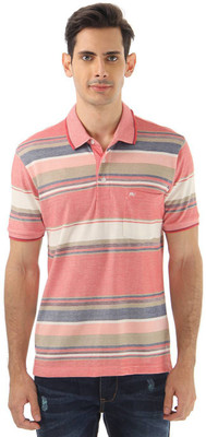 

Monte Carlo Striped Men's Polo Neck Pink, White T-Shirt