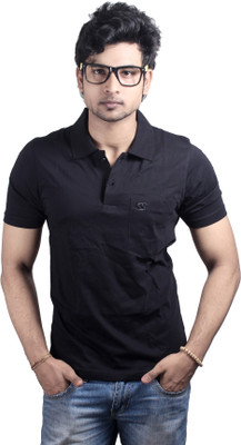 

Spur Solid Men's Polo Neck Black T-Shirt