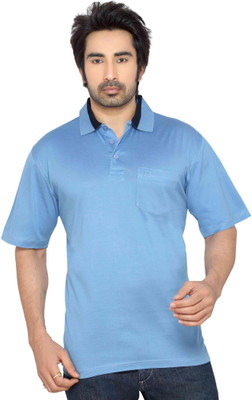 

Thinc Solid Men' Polo Neck Light Blue T-Shirt, Sky blue