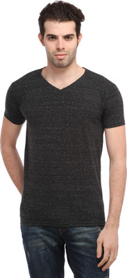 

Tees Collection Solid Men's V-neck Black T-Shirt