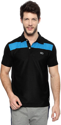 

Ajile by Pantaloons Solid Men' Polo Neck Black T-Shirt
