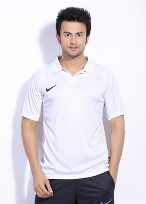 

Nike Solid Men's Polo Neck White T-Shirt