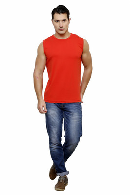 

Casual Tees Solid Men' Round Neck Red T-Shirt