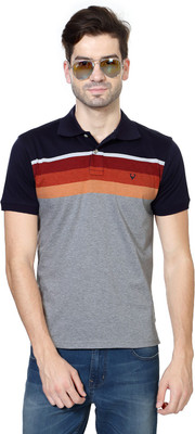 

Allen Solly Striped Men Polo Neck Grey T-Shirt