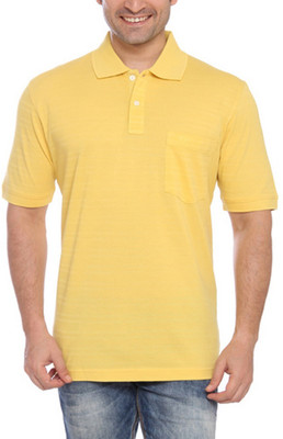 

ColorPlus Solid Men' Flap Collar Neck Yellow T-Shirt