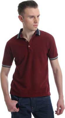 

Indian Terrain Solid Men's Polo Neck Maroon T-Shirt, Burgundy