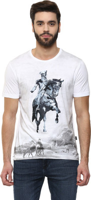 

Fritzberg Printed Men's Polo Neck White T-Shirt, Noble white