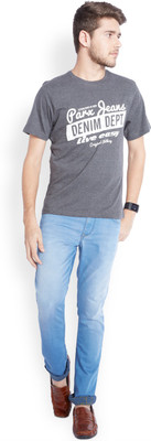 

Parx Printed Men's Round Neck Grey T-Shirt