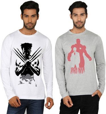 

SayItLoud Printed Men' Round Neck Multicolor T-Shirt(Pack of 2, Grey;white