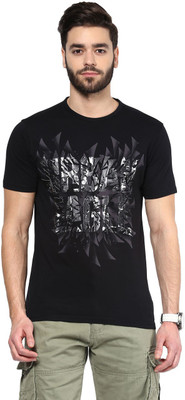 Urban Eagle by Pantaloons Graphic Print Men's Round Neck Black T-Shirt