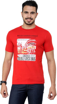 

Cotton County Premium Printed Men's Round Neck Red T-Shirt