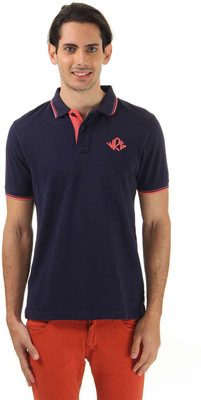 

Wrangler Solid Men's Polo Neck Dark Blue T-Shirt, Navy
