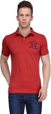 

Tailor Craft Solid Men's Polo Neck Red T-Shirt