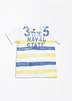 

United Colors of Benetton Boys Striped Cotton T Shirt(Multicolor, Pack of 1, 901