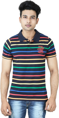 

Spur Striped Men's Polo Neck Multicolor T-Shirt, Multi-colour