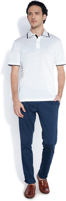 

Raymond Solid Men's Flap Collar Neck White T-Shirt