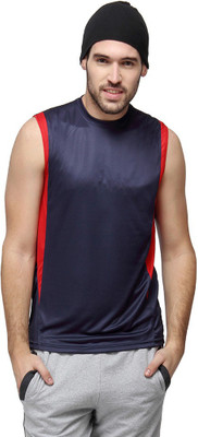 

Campus Sutra Solid Men Round Neck Blue T-Shirt