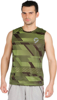 

Vector X Printed Men' Round Neck Green T-Shirt, Black green