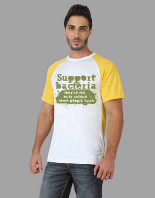 

Trionic Printed Men's Round Neck Yellow, White T-Shirt, Canary yellow