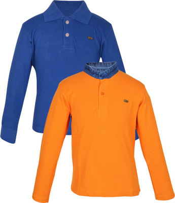

Gkidz Boys Solid Cotton T Shirt(Blue, Pack of 2