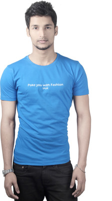 

Spur Printed Men's Round Neck Blue T-Shirt, Ink blue