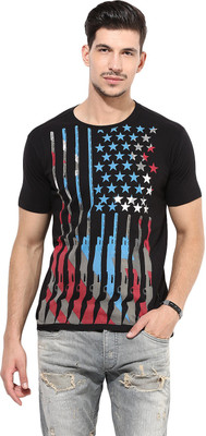 

PUNK Printed Men' Round Neck Black T-Shirt