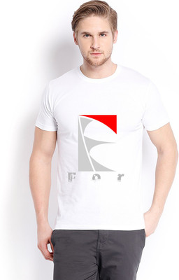 

Trendster Printed Men' Round Neck White T-Shirt