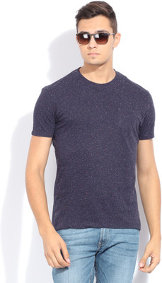 

Wrangler Solid Men's Round Neck Dark Blue T-Shirt, Navy