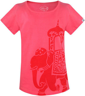Imagica Girls Printed T Shirt(Pink) available at flipkart for Rs.298