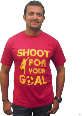 Zorba Mart Printed Men' Round Neck Maroon T-Shirt