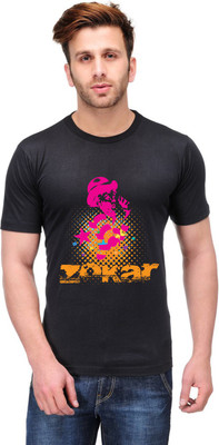 

Trendster Printed Men's Round Neck Black T-Shirt