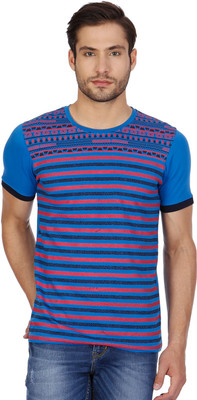 

Cloak & Decker Printed Men's Round Neck Blue T-Shirt, Royal blue