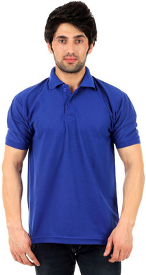

Rockhard Solid Men's Polo Neck Blue T-Shirt