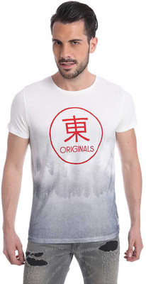 

Jack & Jones Graphic Print Men's Round Neck White T-Shirt, Cloud dancer