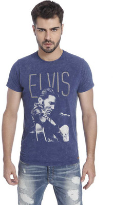 

Jack & Jones Printed Men' Round Neck Blue T-Shirt, Raven