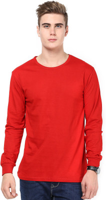 

Inkovy Solid Men's Round Neck Red T-Shirt