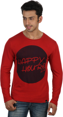 

Rigo Printed Men's Round Neck Red T-Shirt