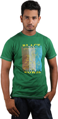 

Spur Printed Men's Round Neck Green T-Shirt