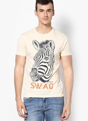 

Jack & Jones Graphic Print Men's Round Neck Beige T-Shirt, Cloud cream
