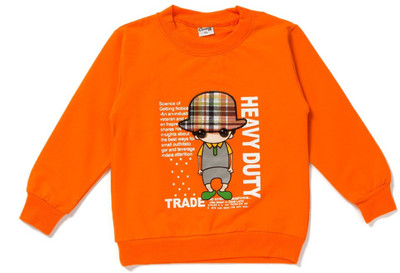 

Camey Boys Printed Cotton Lycra Blend T Shirt(Orange, Pack of 1