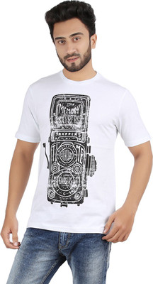 

Checkers Bay Printed Men's Round Neck White T-Shirt