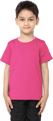 

99Tshirts Boys Solid T Shirt(Pink, Pack of 1)