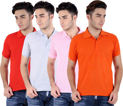 

Sanvi Traders Solid Men Polo Neck Multicolor T-Shirt(Pack of 4