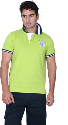 

Proline Solid Men's Flap Collar Neck Green T-Shirt