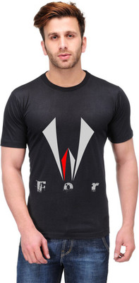

Trendster Printed Men' Round Neck Black T-Shirt