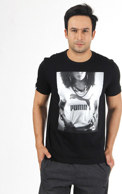 

Puma Graphic Print Men's Round Neck Black T-Shirt